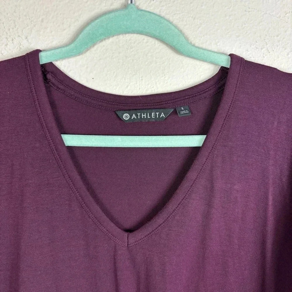 Athleta Cloudlight Relaxed Fit Top sz L in burgundy / maroon color - Picture 9 of 11